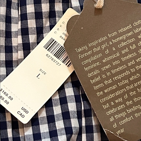 Anthropologie Forever that girl Gingham Puff Sleeve Dress new tag size large - Picture 4 of 9